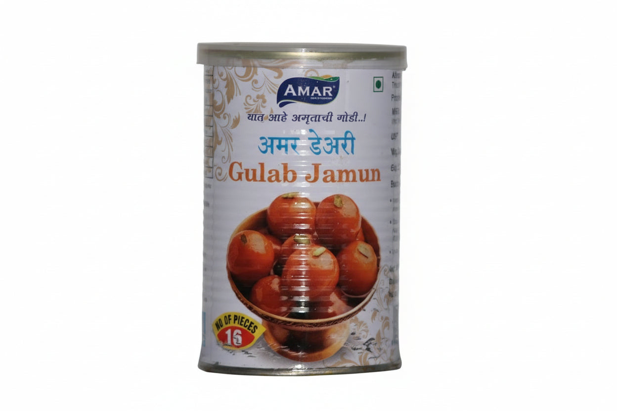 Amar Gulab Jamun packaging on a white background


